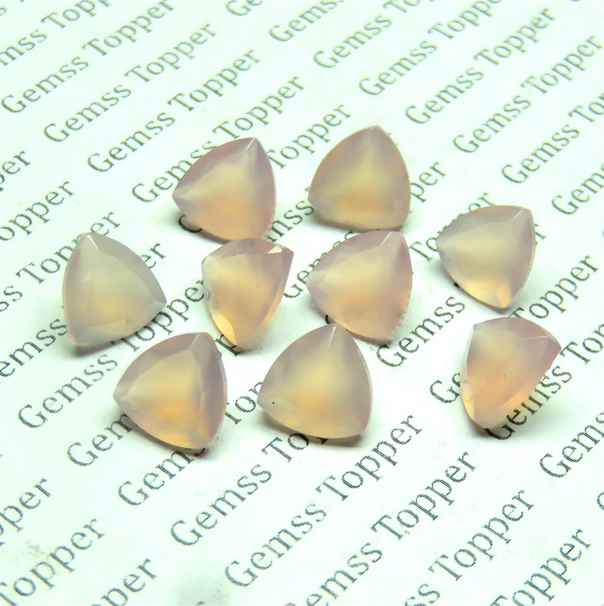 Rose Chalcedony 10x10 mm Trillion Faceted